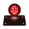Motorcycle LED "Bobber" Style Horizontal Tail Light With Black Grille Bezel-Red Lens