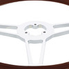 18" Chrome Aluminum "Chopper" Style Steering Wheel With Wood Rim