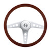 18" GT Style Wood Steering Wheel With Hub & Horn Button Kit For Peterbilt (2003+) & Kenworth (2003+)