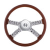 18" Skull Steering Wheel With Hub & Horn Button Kit For Peterbilt (2003+)  & Kenworth (2003+)