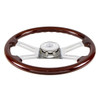 18" 4 Spoke Steering Wheel With Chrome Horn Bezel And Horn Button