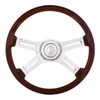 18" 4 Spoke Steering Wheel With Chrome Horn Bezel And Horn Button