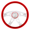 18" Boss Steering Wheel With Color Matching Horn Bezel - Indigo Red