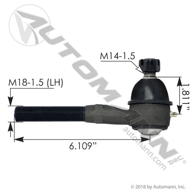 Tie Rod Inner Driver Side 5.900in