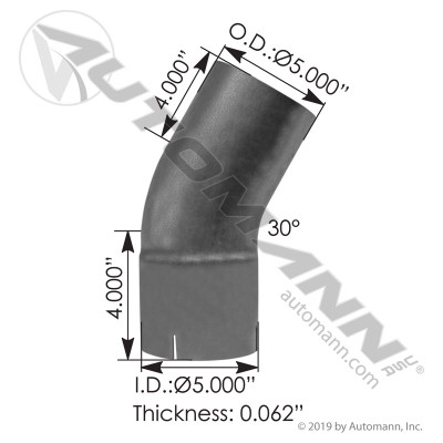 Exhaust Elbow 30 Deg 5in ID-OD