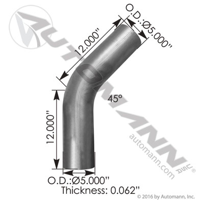 Exhaust Elbow 45 Deg 5in OD-OD