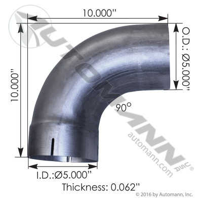 Exhaust Elbow 90 Deg 5in ID-OD