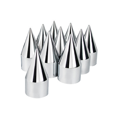 33mm X 4-1/8" Chrome Plastic Spike Nut Covers - Thread-On (Box of 10)