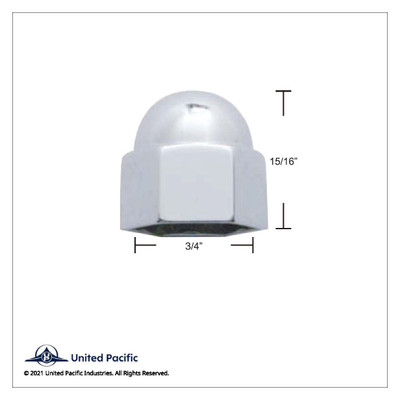 1/2" X 11/16" Chrome Die-Cast Acorn Nut Cover