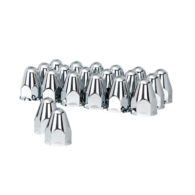 1-1/2" X 2-3/4" Chrome Plastic Bullet Nut Covers - Push-On (Color Box of 20)