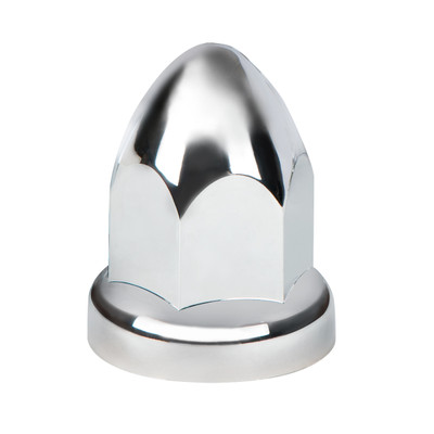 33mm X 2-3/8" Chrome Plastic Bullet Nut Cover With Flange - Push-On (Bulk)