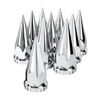 33mm X 4-3/4" Chrome Super Spike Nut Covers - Thread-On (Box of 10)