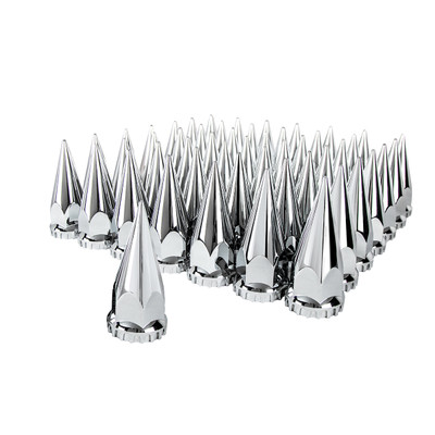 33mm X 4-3/4" Chrome Super Spike Nut Covers - Thread-On (60 Pack)