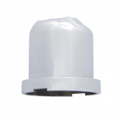 1-1/8" X 1-7/8" Chrome Plastic Skull Nut Cover, Push-On Style (Bulk)