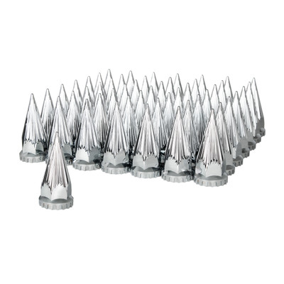 33mm X 4-3/4" Chrome Plastic Razor Nut Covers With Flange - Thread-On (60 Pack)