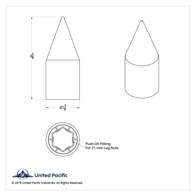 Chrome Spike Nut Cover For 1999-2004 Ford F-Series, Push-On Style (Bulk)