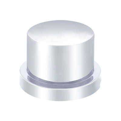 7/16" x 1/2" Chrome Plastic Flat Top Nut Covers - Push-On (10 Pack)