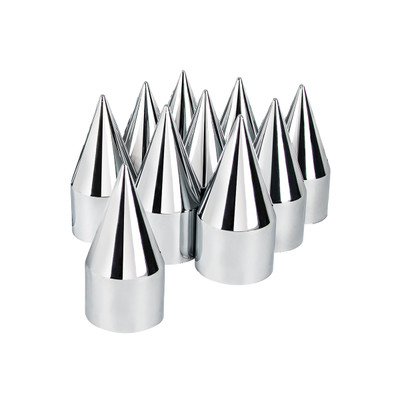 1-1/2" x 4-1/8" Chrome Plastic Spike Nut Covers - Push-On (10 Pack)