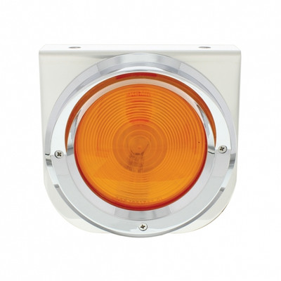 Stainless Light Bracket With 4" Light & Visor - Amber Lens