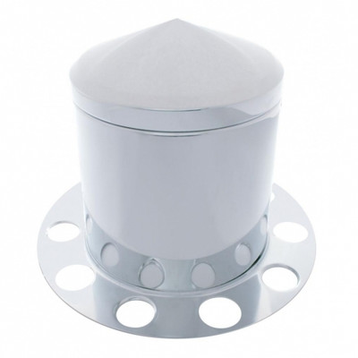 Stainless Pointed Rear Axle Cover 3PC Kit With 1-1/2" Nut Cover - Aluminum Wheel