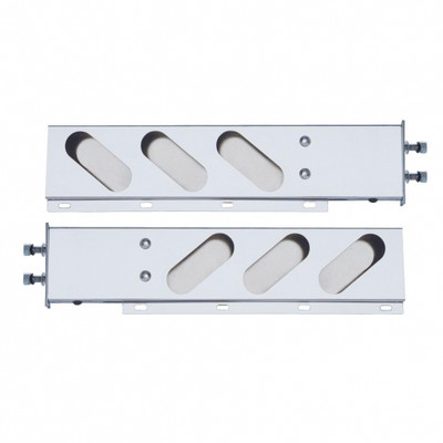 2-1/2" Bolt Pattern Stainless Spring Loaded Light Bar With Six Oval Light Cutouts