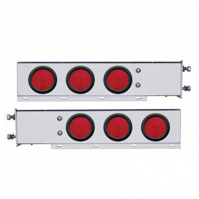 3-3/4" Bolt Pattern Stainless Spring Loaded Light Bar With Six 4" Lights & Grommets (Pair)
