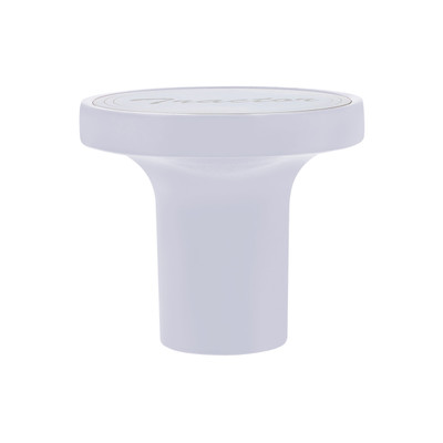 "Tractor" Aluminum Screw-On Air Valve Knob With Stainless Plaque - Pearl White
