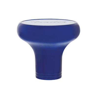 "Trailer" Deluxe Aluminum Screw-On Air Valve Knob With Stainless Plaque - Indigo Blue