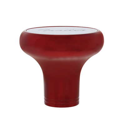 "Trailer" Deluxe Aluminum Screw-On Air Valve Knob With Stainless Plaque - Candy Red