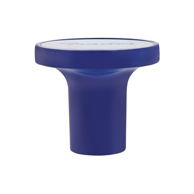 "Trailer" Aluminum Screw-On Air Valve Knob With Stainless Plaque - Indigo Blue