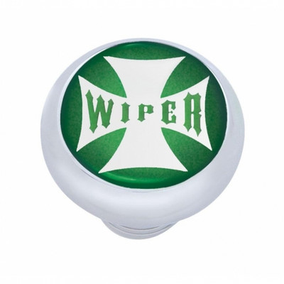 Small Deluxe Dash Knob With "Wiper" Green Maltese Cross Sticker