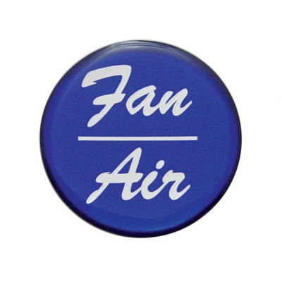 "Fan/Air" Glossy Dash Knob Sticker Only - Blue (Bulk)