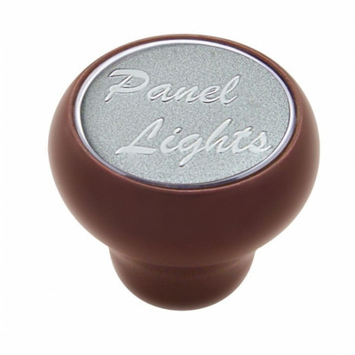 "Panel Lights" Wood Deluxe Dash Knob - Silver Glossy Sticker