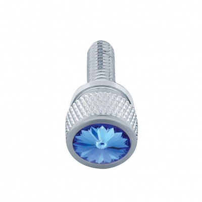 3/4" Short M6 Dash Screw For Kenworth - Blue Crystal (12 Pack)