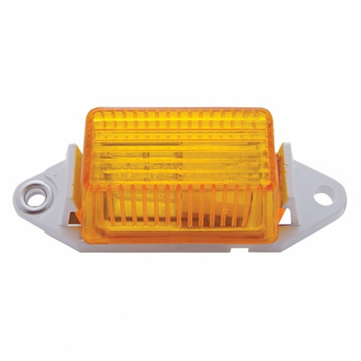 Rectangular Light (Clearance/Marker) With White Base - Amber Lens