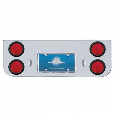 Chrome Rear Center Panel With Four 4" Lights & Grommets