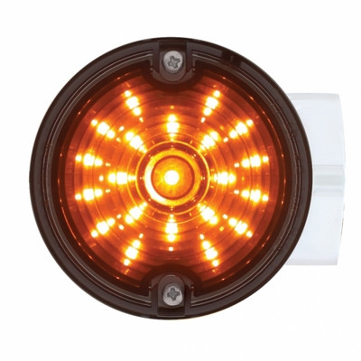 21 LED 3-1/4" Dual Function Harley Signal Light With Housing - Amber LED/Smoke Lens