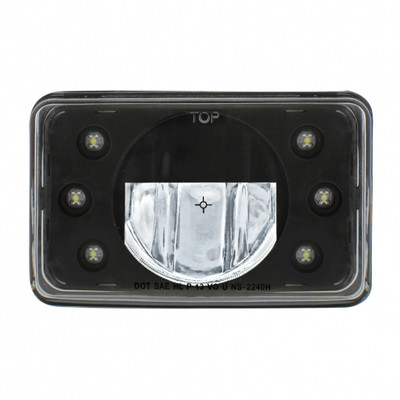 ULTRALIT - Blackout LED 4" X 6" Headlight With 6 White LED Position Lights - High Beam