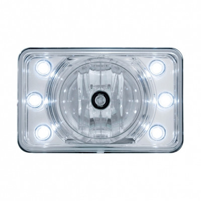 ULTRALIT - 4" X 6" Crystal Projection Headlight With 6 White LED Position Light - High Beam