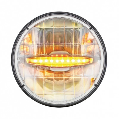 ULTRALIT - 3 High Power LED 7" Headlight With 10 Amber LED Position Light