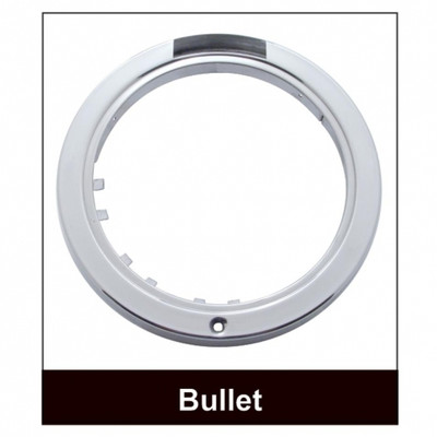 Stainless Steel Bullet Classic Headlight 6014 Bulb & LED Turn Signal - Clear Lens