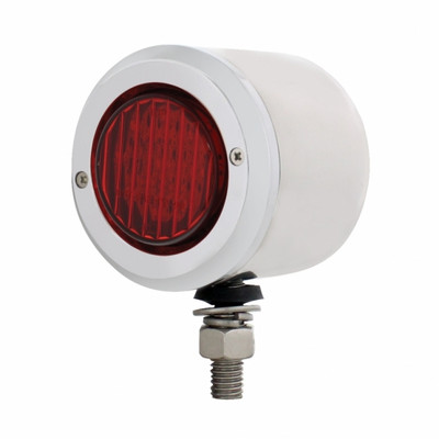 Stainless 2" Single Face Light With 9 LED 2" Light & Bezel - Red LED/Red Lens