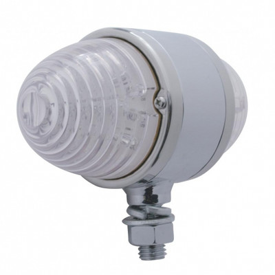 17 LED Beehive Double Face Light - Amber & Red LED/Clear Lens