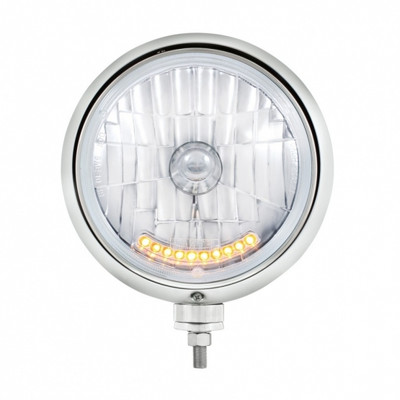 Black Guide 682-C Style Headlight H4 Bulb With 10 Amber LED