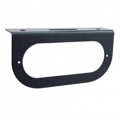 Oval Black Light Bracket With Flange - 1 Hole