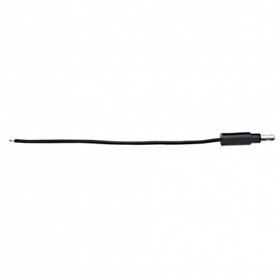 6" Single Lead Wire With .180 Bullet Termination & Stripped End - Black (Bulk)