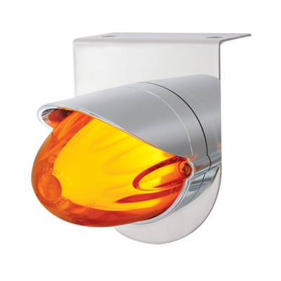 SS Bracket With 9 LED Dual Function GloLight Watermelon Grakon 1000 Light & Visor -Amber LED & Lens