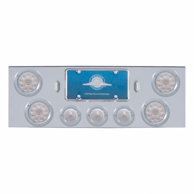 CR Rear Center Panel With 4X LED 4" Lights & 3X LED 2-1/2" Beehive Lights & Bezel -Red LED/Clear Lens CR Rear Center Panel With 4X LED 4" Lights & 3X LED 2-1/2" Beehive Lights & Bezel -Red LED/Clear Lens