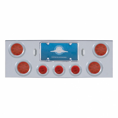 CR Rear Center Panel With 4X 12 LED 4" Reflector Lights & 3X 13 LED 2-1/2" Lights -Red LED & Lens CR Rear Center Panel With 4X 12 LED 4" Reflector Lights & 3X 13 LED 2-1/2" Lights -Red LED & Lens