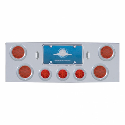 CR Rear Center Panel With 4X 12 LED 4" Reflector Lights & 3X 13 LED 2-1/2" Beehive Lights -Red LED & Lens CR Rear Center Panel With 4X 12 LED 4" Reflector Lights & 3X 13 LED 2-1/2" Beehive Lights -Red LED & Lens